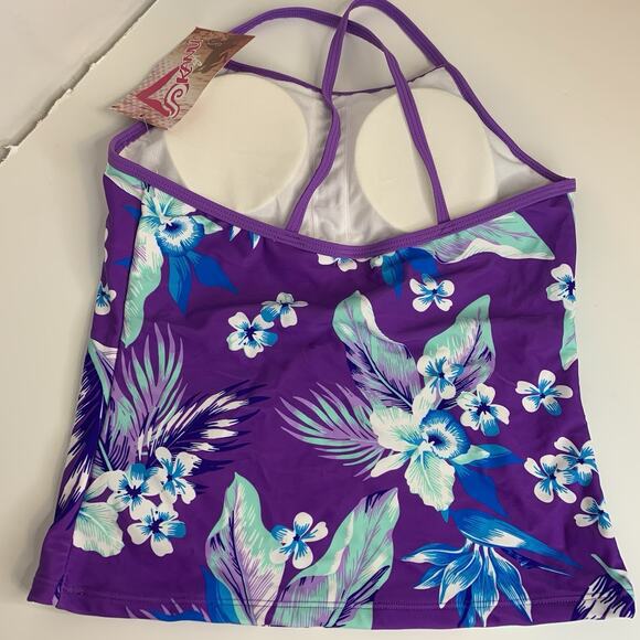 Kanu Surf Girls Melanie Beach Sport 2 Piece Tankini Swimsuit Size 14 UPF 50+ - Picture 12 of 13